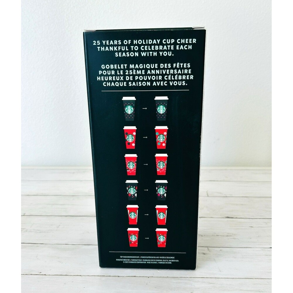 Starbucks 25 Year Holiday Color Changing Reusable Hot Cups 6-Pack 16oz NEW 2022 - Picture 2 of 3